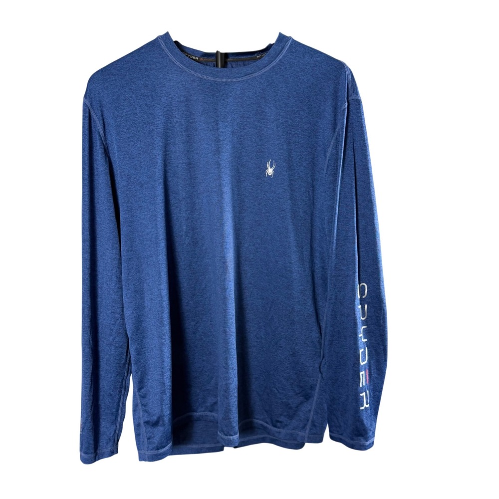 Spyder Swim Rash Guard Mens Blue Heather Long Sleeve UPF 50+ Sun Shirt XL